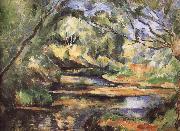 Paul Cezanne of the river through the woods oil painting on canvas